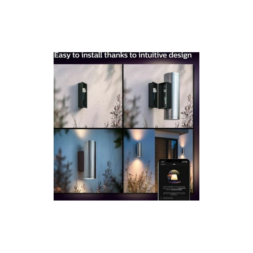 Philips - LED RGBW Dimmelhető kültéri fali lámpa Hue APPEAR 2xLED/8W/230V IP44