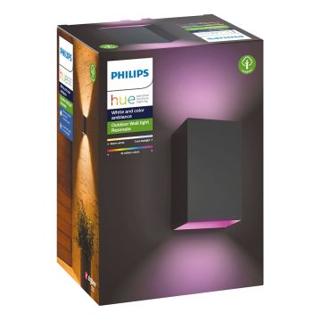 Philips - LED RGBW Dimmelhető kültéri fali lámpa Hue RESONATE 2xLED/8W/230V 2000-6500K IP44