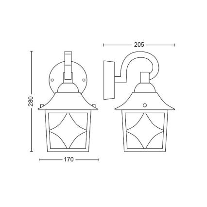 Philips - Kültéri fali lámpa 1xE27/60W/230V IP44