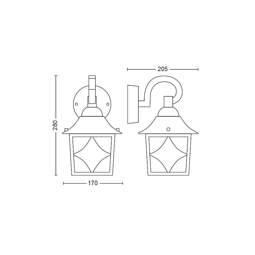 Philips - Kültéri fali lámpa 1xE27/60W/230V IP44