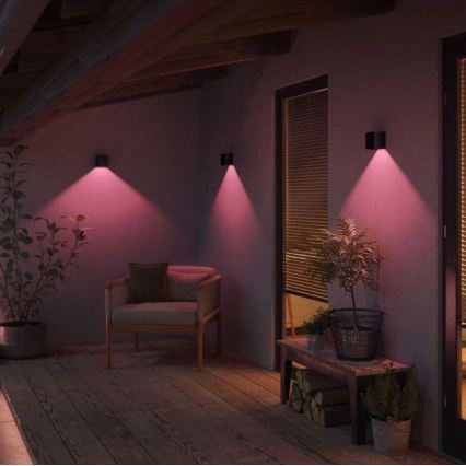 Philips - 2 db-os készlet: RGBW dimmelhető kültéri fali lámpa Hue RESONATE LED/8W/230V 2000-6500K IP44