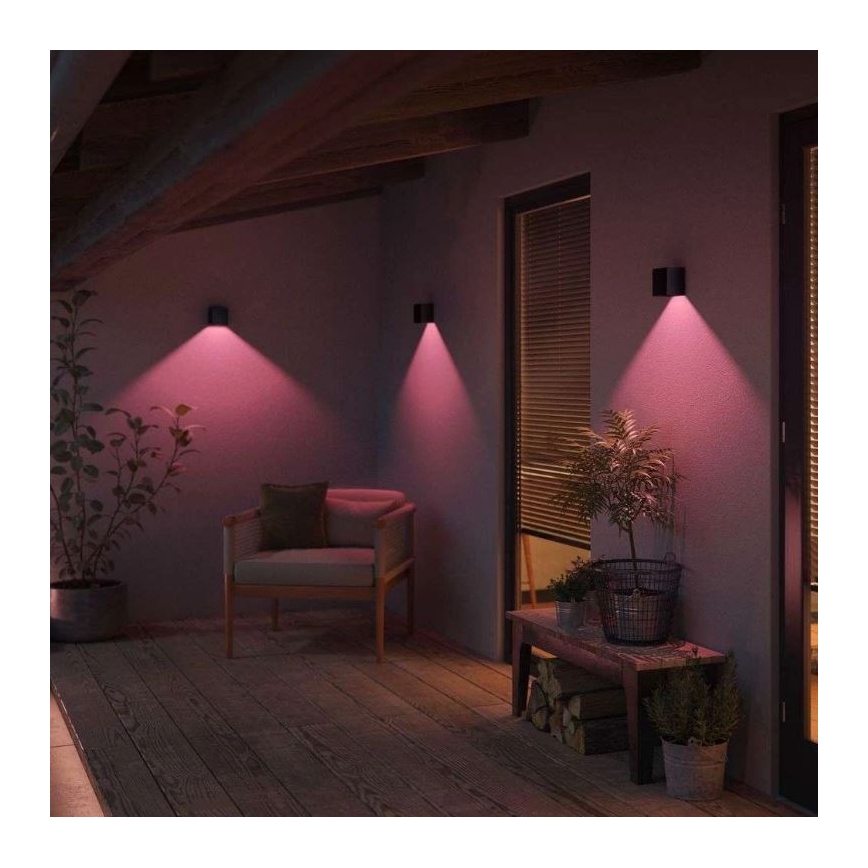 Philips - 2 db-os készlet: RGBW dimmelhető kültéri fali lámpa Hue RESONATE LED/8W/230V 2000-6500K IP44