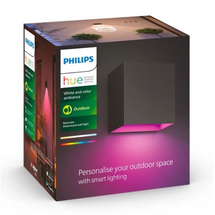 Philips - 2 db-os készlet: RGBW dimmelhető kültéri fali lámpa Hue RESONATE LED/8W/230V 2000-6500K IP44
