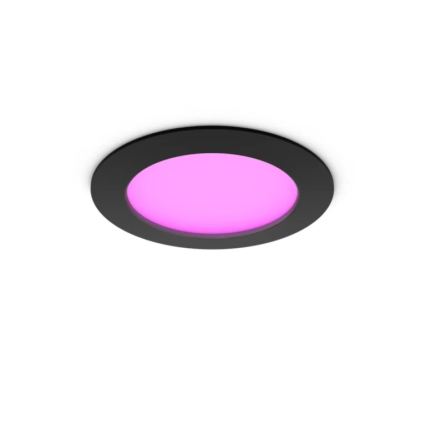 Philips - SZETT 2x LED RGBW dimmelhető fürdőszobai süllyesztett lámpatest Hue SLIM LED/12W/230V 2000-6500K fekete IP44