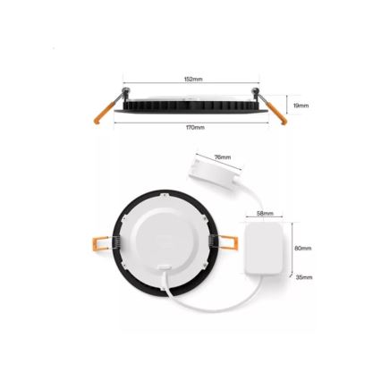 Philips - SZETT 2x LED RGBW dimmelhető fürdőszobai süllyesztett lámpatest Hue SLIM LED/12W/230V 2000-6500K fekete IP44