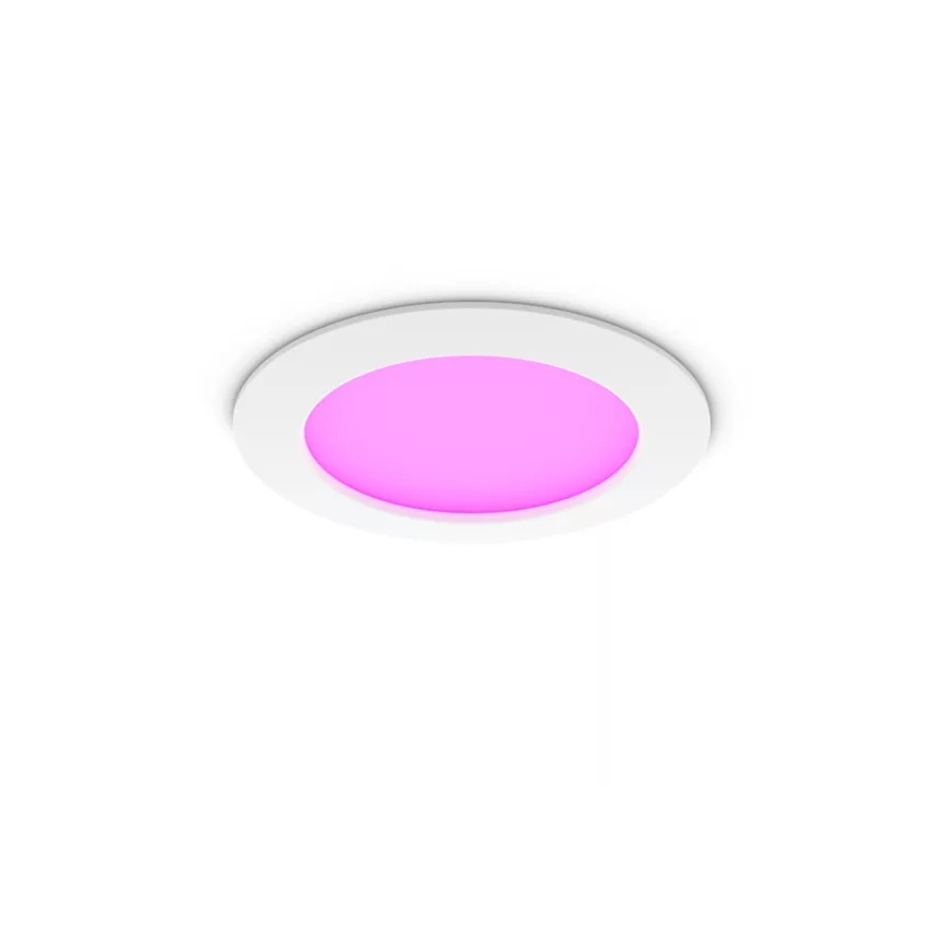 Philips - 2 darabos szett LED RGBW fényerőszabályozható fürdőszobai beépíthető mennyezeti lámpa Hue SLIM LED/12W/230V 2000-6500K fehér IP44