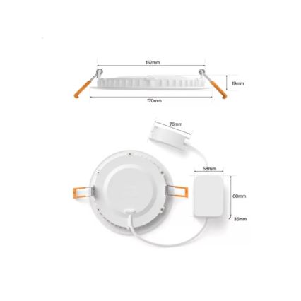 Philips - 2 darabos szett LED RGBW fényerőszabályozható fürdőszobai beépíthető mennyezeti lámpa Hue SLIM LED/12W/230V 2000-6500K fehér IP44