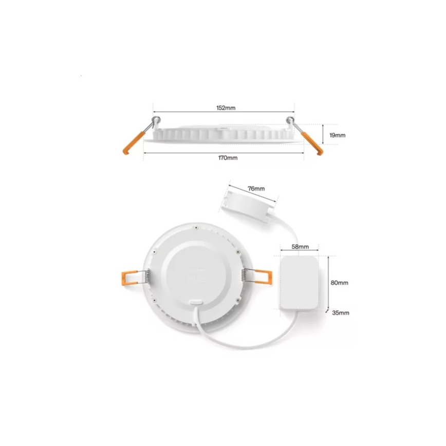 Philips - 2 darabos szett LED RGBW fényerőszabályozható fürdőszobai beépíthető mennyezeti lámpa Hue SLIM LED/12W/230V 2000-6500K fehér IP44