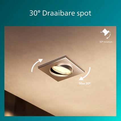 Philips - 3 darabos PERIDOT süllyesztett mennyezeti lámpatest szett, 1xGU10/7W/230V, ezüst