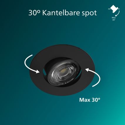 Philips - 3 darabos szett: dimmelhető beépíthető LED lámpatest CILANTRO LED/5W/230V 4000K fekete