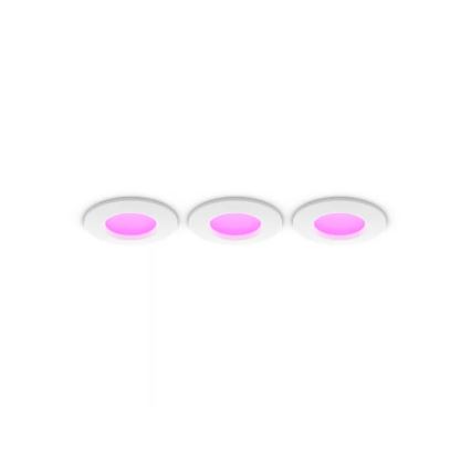 Philips - SZETT 3x LED RGBW Dimmelhető fürdőszobai beépíthető mennyezeti lámpa Hue SLIM LED/8,3W/230V 1000-20000K fehér P44