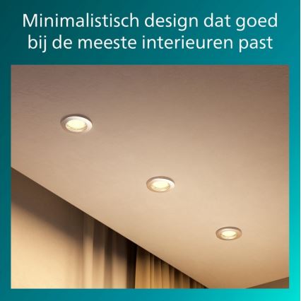Philips - 3 darabos szett süllyesztett mennyezeti lámpatest PERIDOT, 1xGU10/7W/230V, ezüst