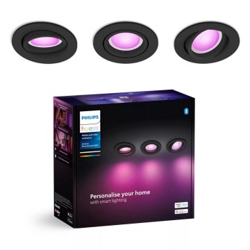 Philips - 3 db-os készlet LED RGBW állítható fényerejű beépíthető Hue CENTURA 1xGU10/4,2W/230V 2000-6500K
