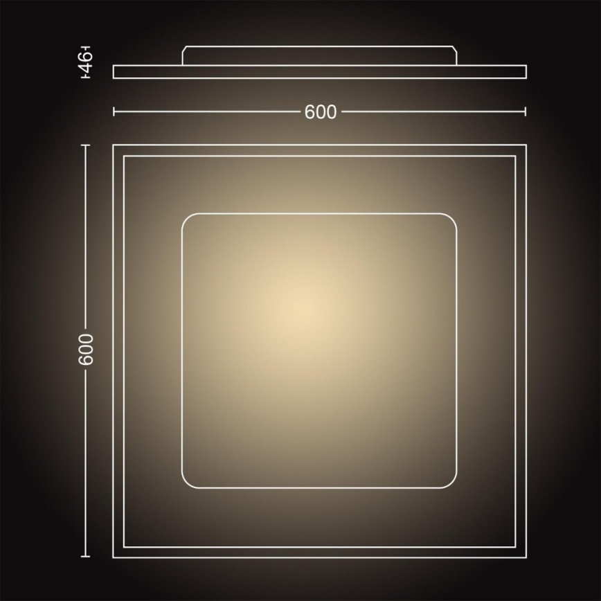 Philips - LED Dimmelhető beépíthető panel Hue AURELLE LED/46,5W/230V + távirányító