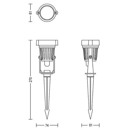 Philips - Készlet 3x LED Kültéri spotlámpa CAPER LED/1,5W/24/230V IP44