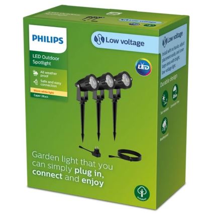 Philips - Készlet 3x LED Kültéri spotlámpa CASPER LED/1,5W/24/230V IP44