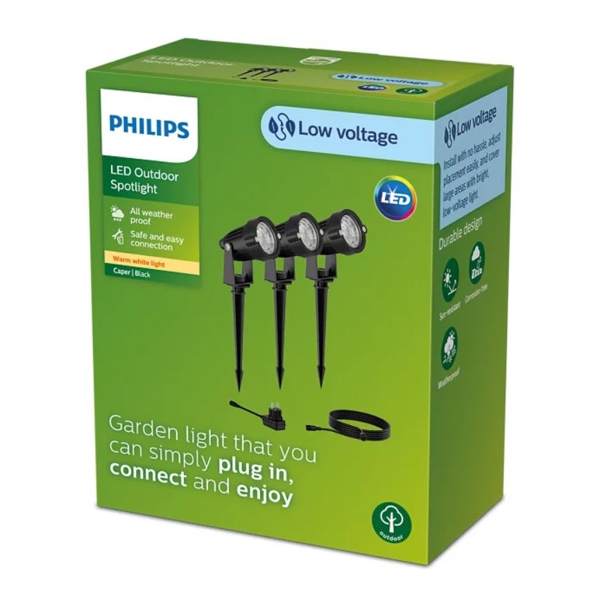Philips - Készlet 3x LED Kültéri spotlámpa CASPER LED/1,5W/24/230V IP44