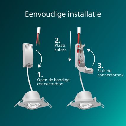 Philips - 3 darabos szett dimmelhető beépíthető LED lámpa CILANTRO LED/5W/230V 2700K fekete
