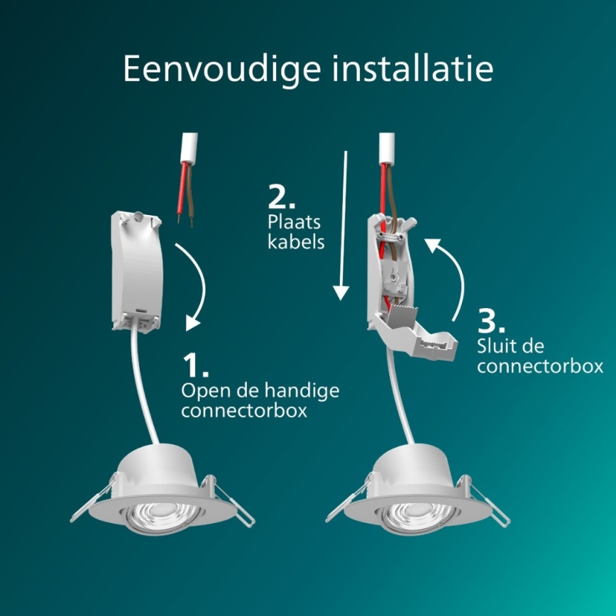 Philips - 3 darabos szett dimmelhető beépíthető LED lámpa CILANTRO LED/5W/230V 2700K fekete