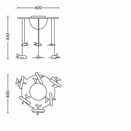 Philips 40153/55/16 - Gyerek mennyezeti lámpa MYKIDSROOM AVIGO 1xE27/15W