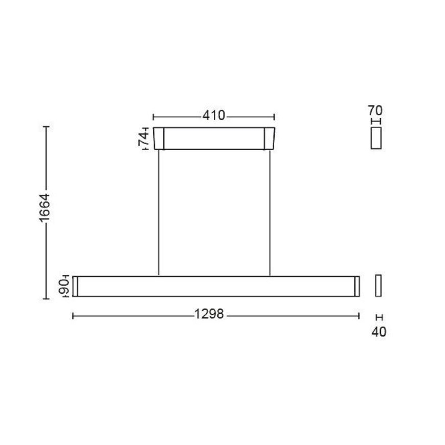 Philips 40903/31/P9 - LED Csillár zsinóron HUE ENSIS 2xLED/39W/230V