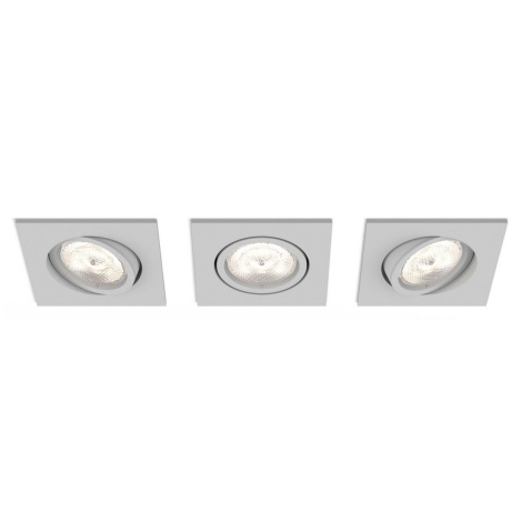 Philips 50123/87/P0 - KÉSZLET 3x LED Szabályozható beépíthető lámpa CASEMENT LED/4,5W/230V