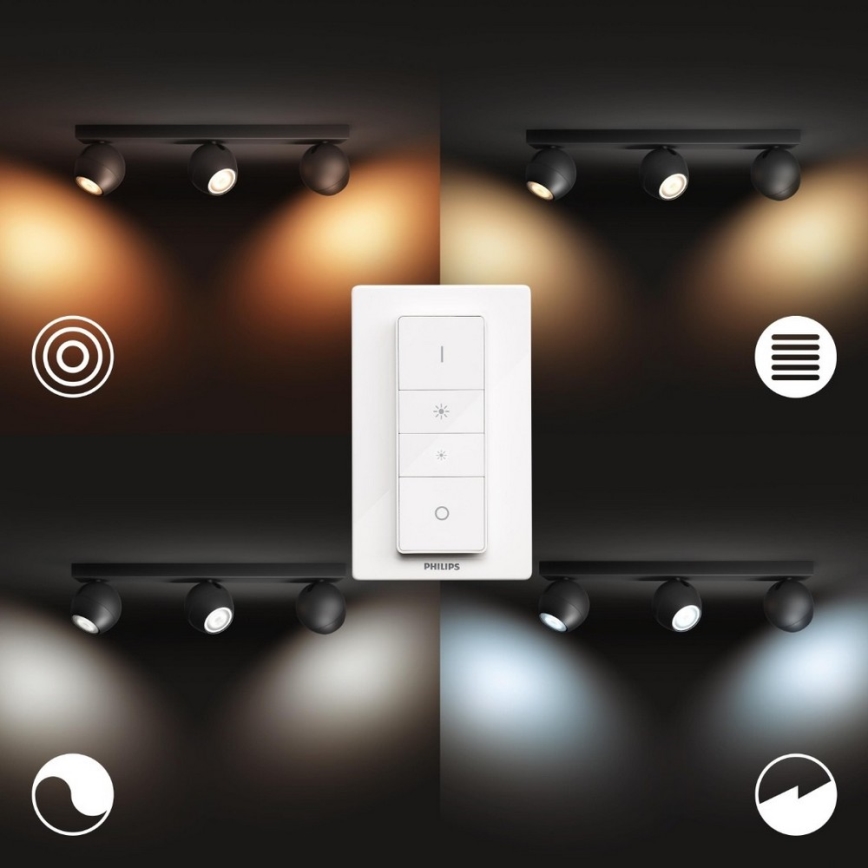 Philips - Hue BUCKRAM 3xGU10/5W/230V állítható fényerejű LED spotlámpa + távirányító