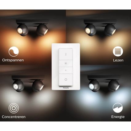Philips - Hue BUCKRAM 4xGU10/5W/230V állítható fényerejű LED spotlámpa + távirányító