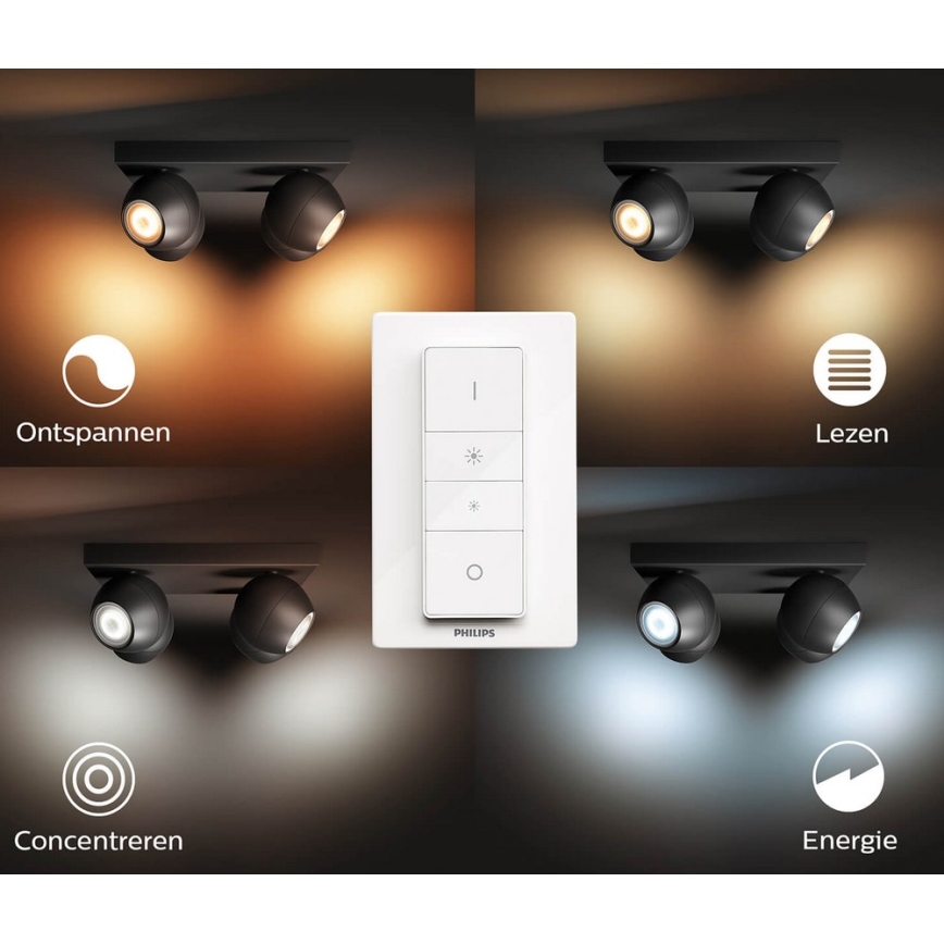 Philips - Hue BUCKRAM 4xGU10/5W/230V állítható fényerejű LED spotlámpa + távirányító