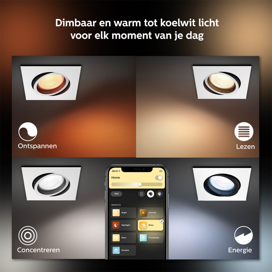 Philips 50551/31/P7 - LED RGB Beépíthető lámpa HUE CENTURA 1xGU10/5,7W/230/24