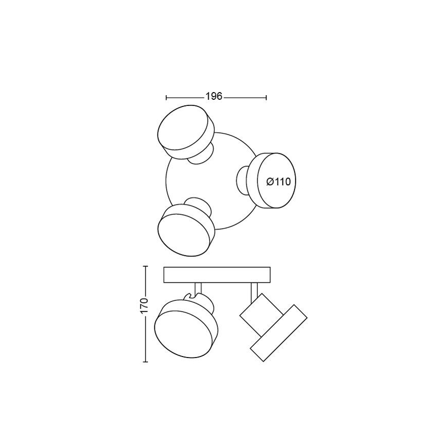 Philips 50603/30/P0 - LED Dimmelhető spotlámpa BUKKO 3xLED/4,3W/230V