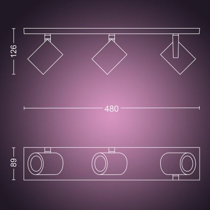 Philips 50623/48/P7 - LED Spotlámpa HUE ARGENA 3xGU10/5,7W/230V