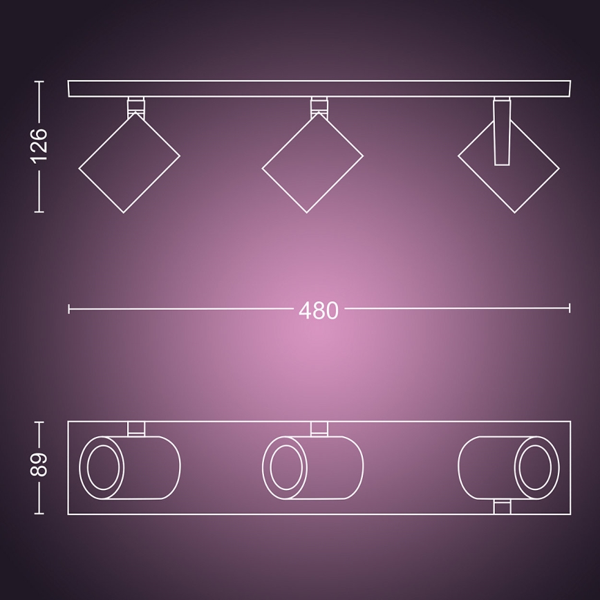 Philips 50623/48/P7 - LED Spotlámpa HUE ARGENA 3xGU10/5,7W/230V