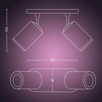 Philips 50632/31/P7 - LED Spotlámpa HUE FUGATO 2xGU10/5,7W/230V