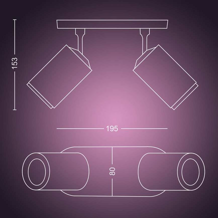 Philips 50632/31/P7 - LED Spotlámpa HUE FUGATO 2xGU10/5,7W/230V