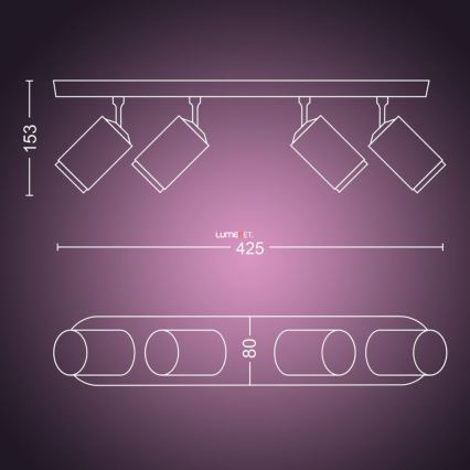 Philips 50634/31/P7 - LED Spotlámpa HUE FUGATO 4xGU10/5,7W/230V