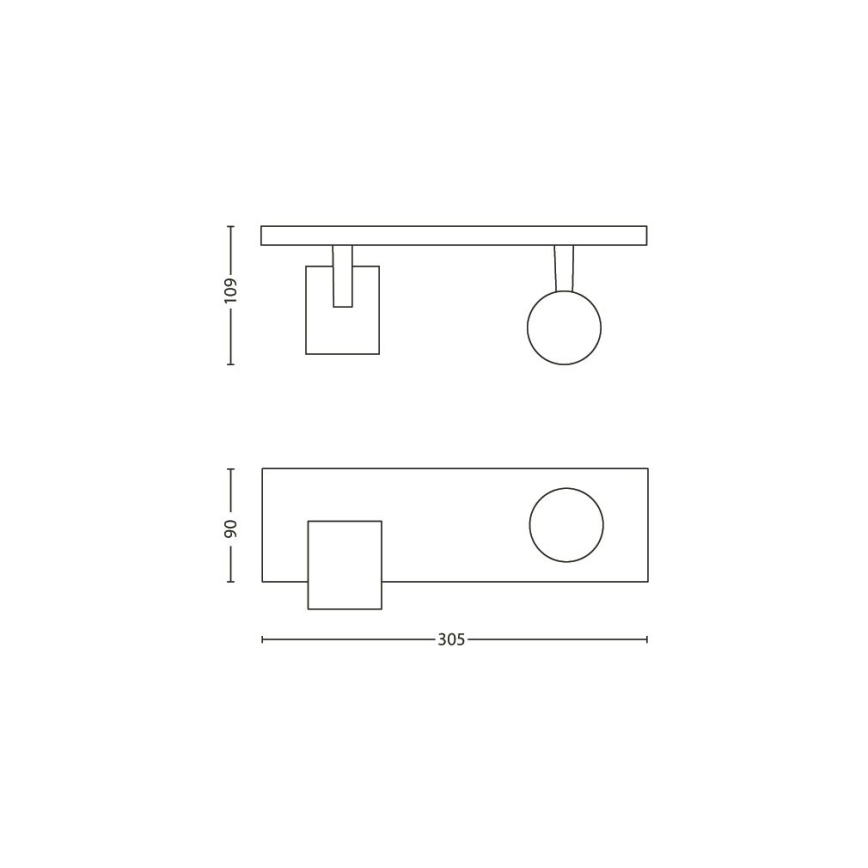 Philips 53092/48/16 - Spotlámpa RUNNER ezüst 2xGU10/35W/230V