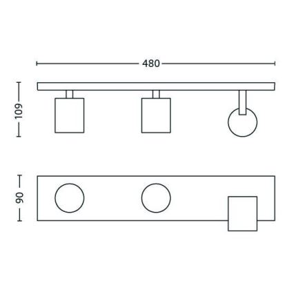 Philips - LED RGBW fényerőszabályozható spotlámpa 3xGU10/4,8W/230V matt króm + távirányító