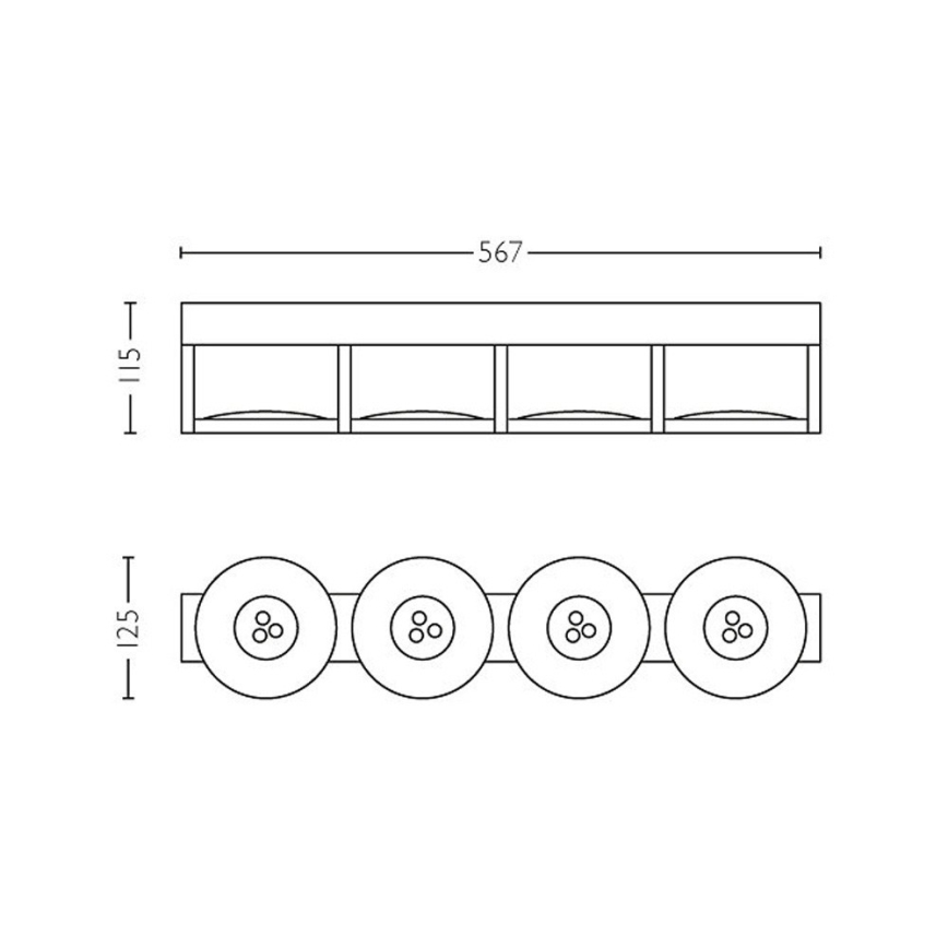 Philips 53154/48/P0 - LED Szabályozható spolámpa PARTICON 4xLED/4,5W/230V