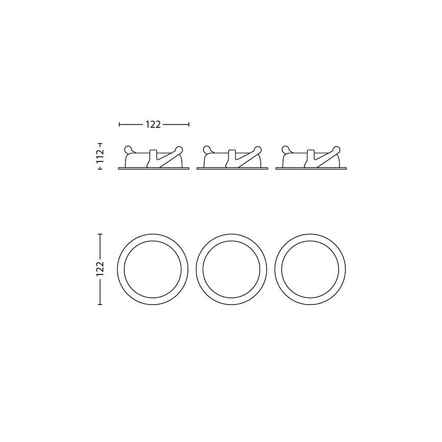 Philips 59183/48/16 - KÉSZLET 3x LED beépíthető lámpa ASTEROPE 1xLED/4,5W/230V