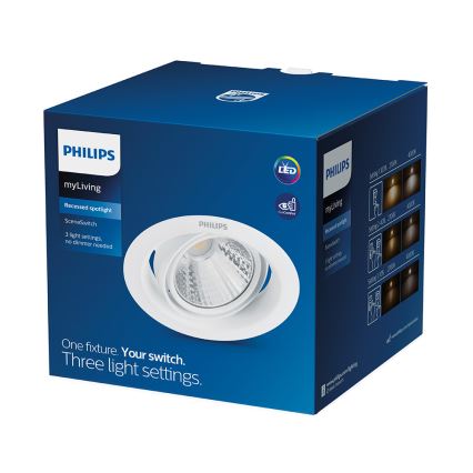 Philips - LED fényerőszabályozható süllyesztett mennyezeti lámpatest SCENE SWITCH LED/7W/230V 2700K