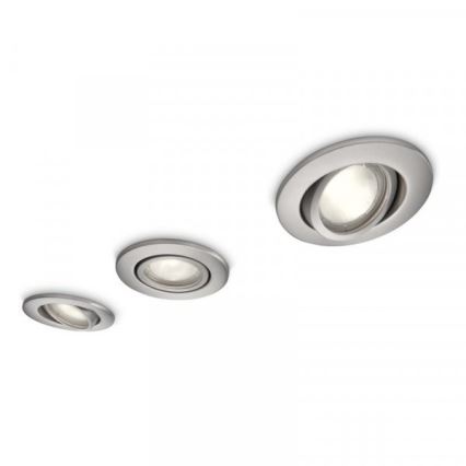 Philips 59902/17/PN - KÉSZLET 3x Fürdőszobai beépíthető lámpa TOOTS 1xGU10/35W/230V IP23