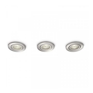 Philips 59902/17/PN - KÉSZLET 3x Fürdőszobai beépíthető lámpa TOOTS 1xGU10/35W/230V IP23