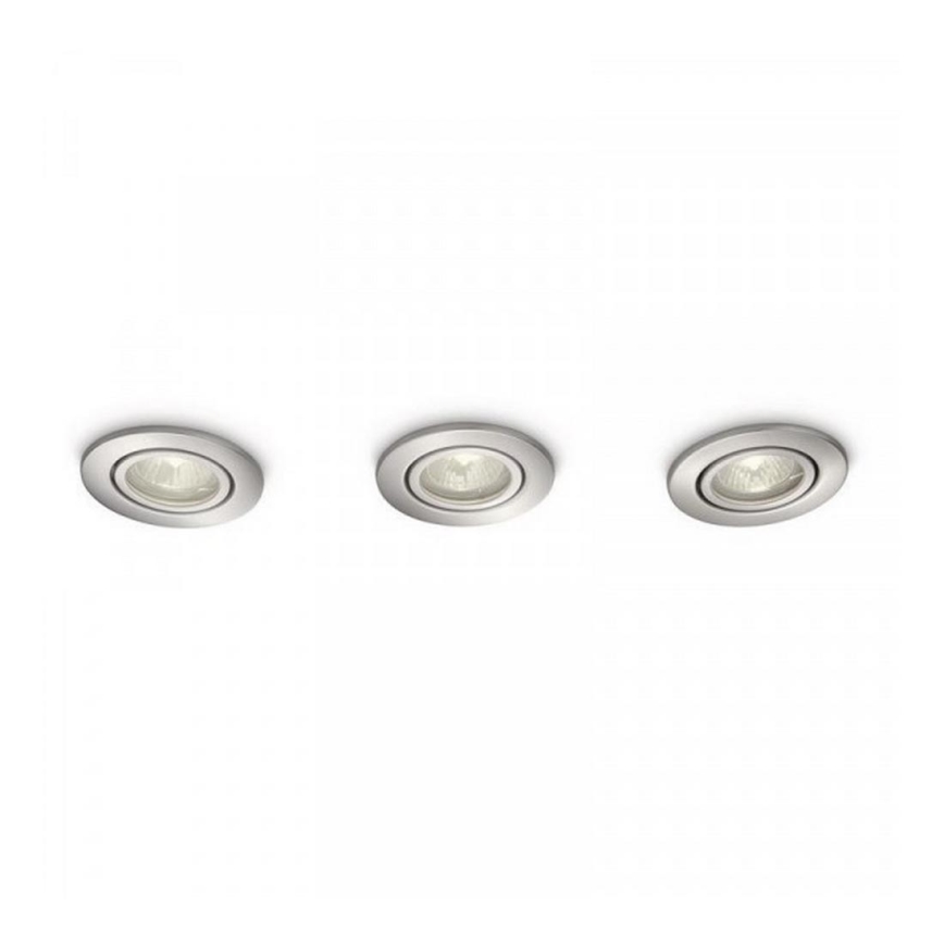 Philips 59902/17/PN - KÉSZLET 3x Fürdőszobai beépíthető lámpa TOOTS 1xGU10/35W/230V IP23
