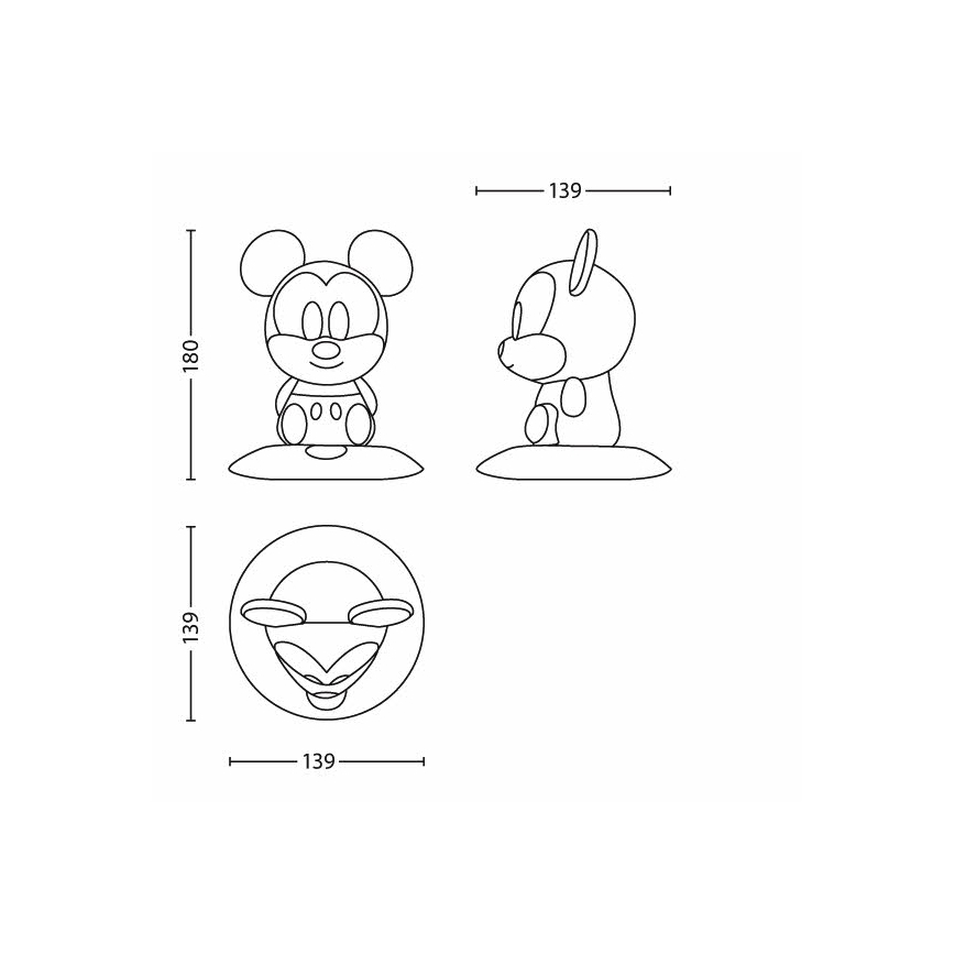 Philips 71709/30/16 -  LED-es gyerek lámpa DISNEY SOFTPAL MICKEY LED/1W