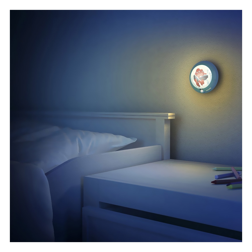 Philips 71765/40/16 - Dětské orientační LED svítidlo SPIDERMAN 1xLED/0,06W/3V