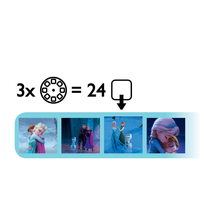 LED gyermek lámpa 1xLED/3xLR44 vetíttőgép