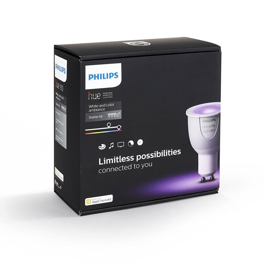 Philips 8718696508626 - Induló készlet HUE, 3xGU10/6,5W + csatlakozó berendezés