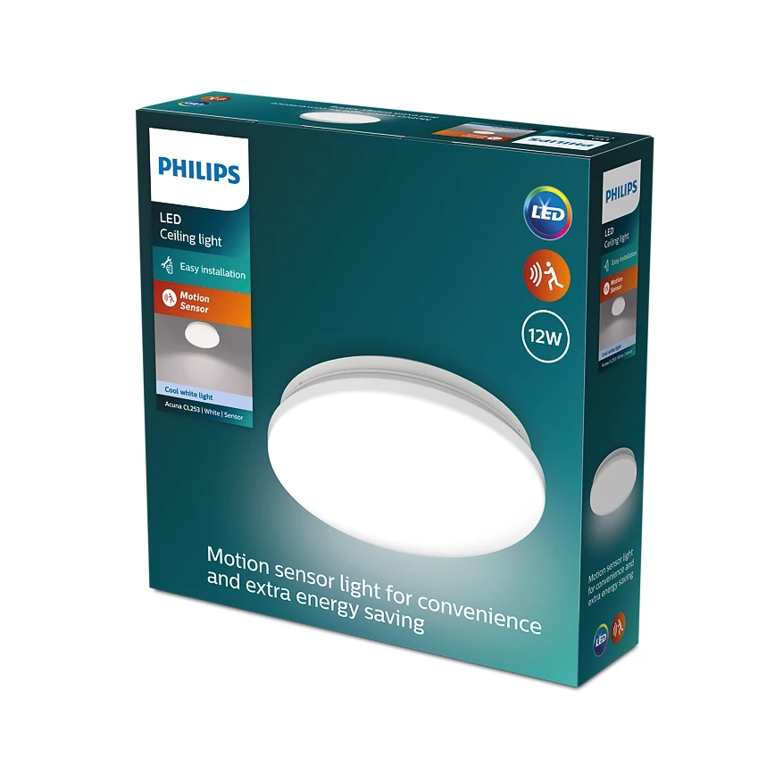 Philips - LED mennyezeti lámpa szenzorral ACUNA LED/12W/230V 4000K