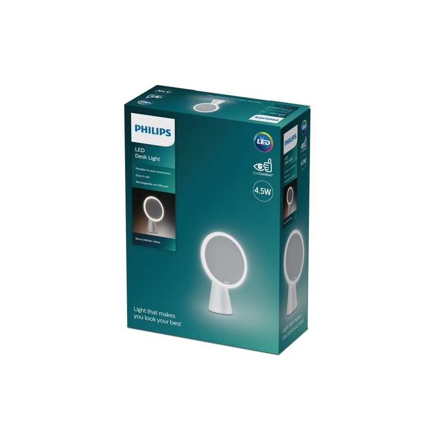 Philips - Állítható fényerejű kozmetikai tükör LED háttérvilágítással MIRROR LED/4,5W/5V